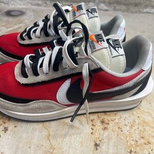 Nike SACAI LD Waffle Kids Red, Black, and White Sneakers